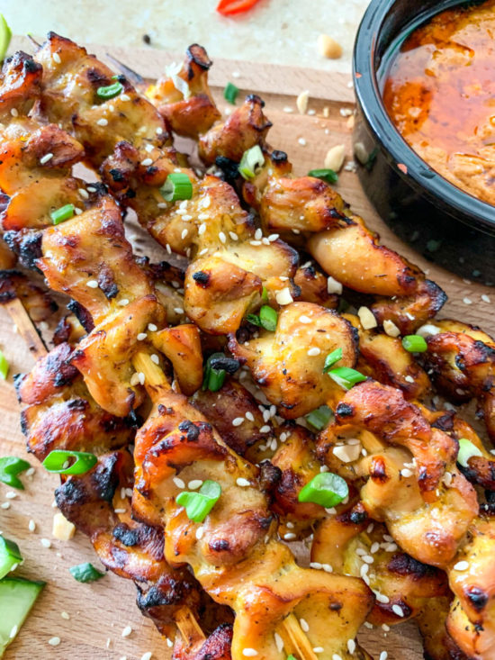 The Best Thai Satay Chicken Skewers with Homemade Satay Sauce - Chilli ...