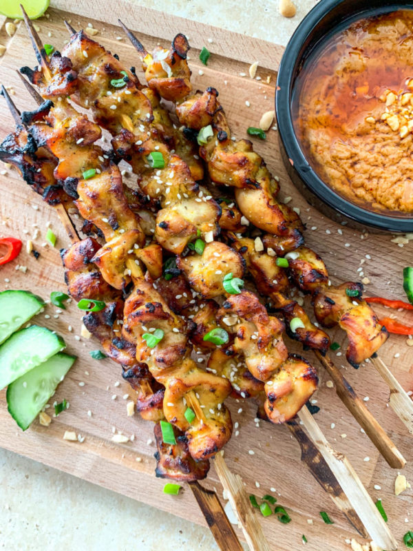 The Best Thai Satay Chicken Skewers with Homemade Satay Sauce - Chilli ...