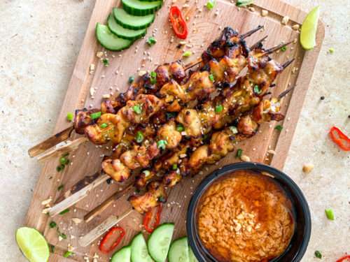 The Best Thai Satay Chicken Skewers with Homemade Satay Sauce - Chilli ...